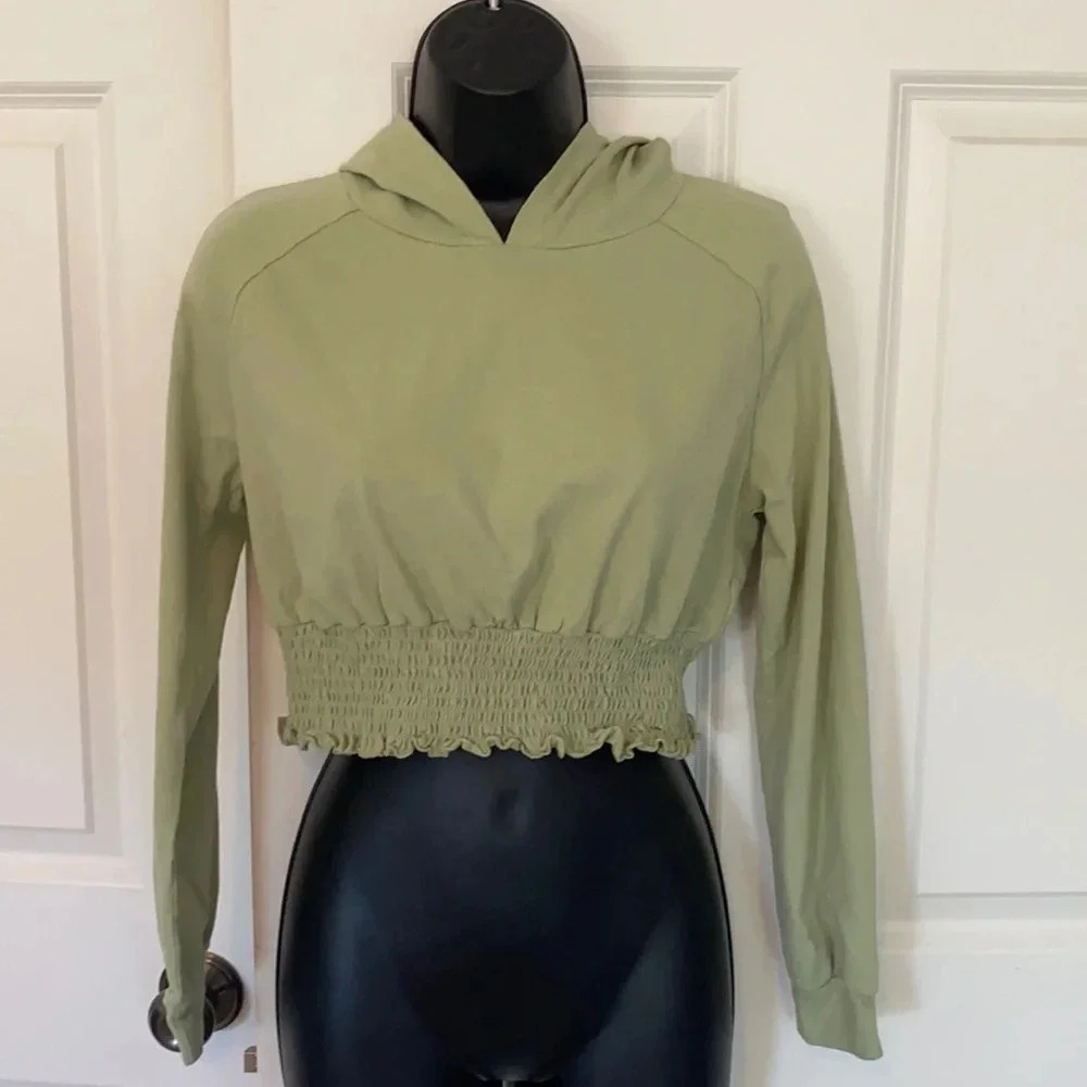 Shein green crop shirt size small hoodie